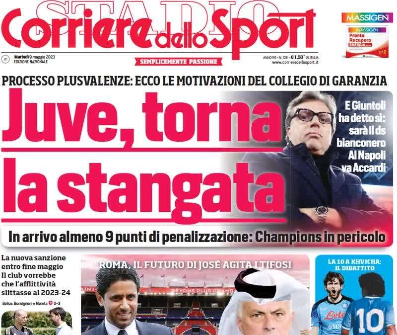 Il Corriere dello Sport titola in apertura: "Pioli-Inzaghi, l'Europa vi salva"