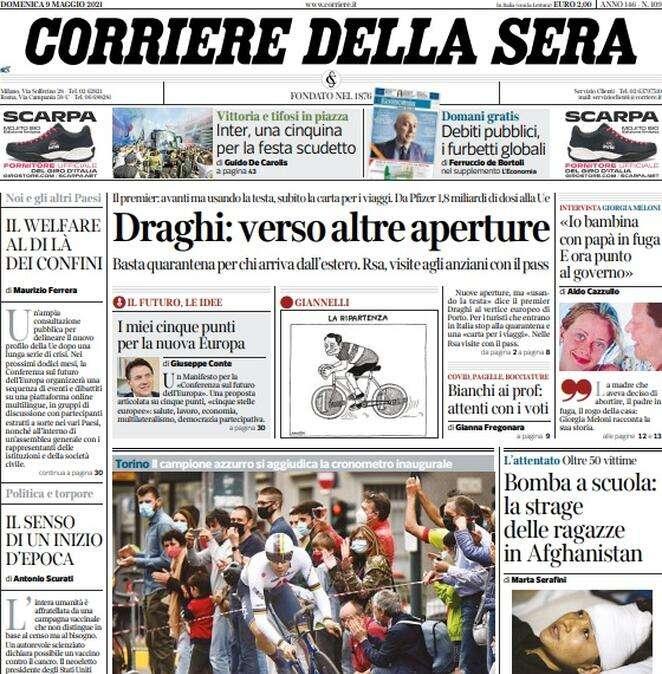 Corriere della Sera: "I tifosi e la Sampdoria non rovinano la festa Inter"