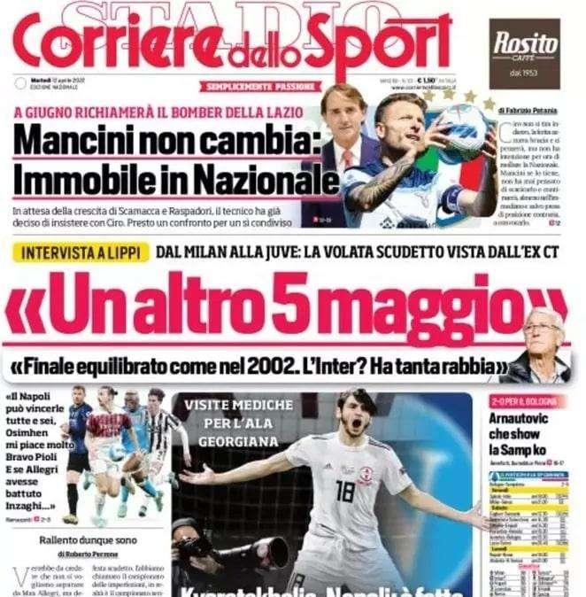 Il Corriere dello Sport: "Lippi: l'Inter ha tanta rabbia"