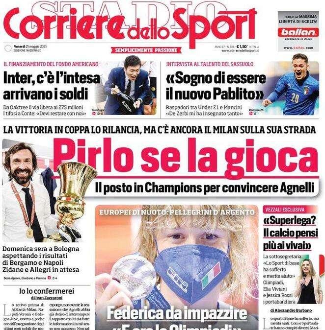 Il Corriere dello Sport in prima pagina: “Inter, c’è l’intesa: arrivano i soldi”