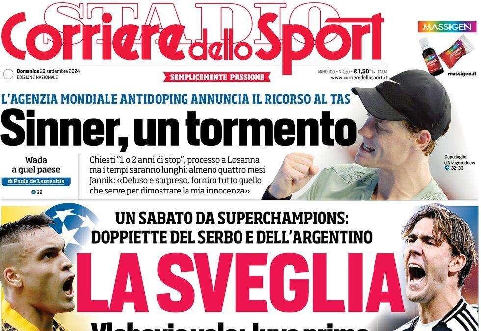 Lautaro da urlo, riaccende l'Inter. Sorride anche la Juve. Le prime pagine del 29 settembre