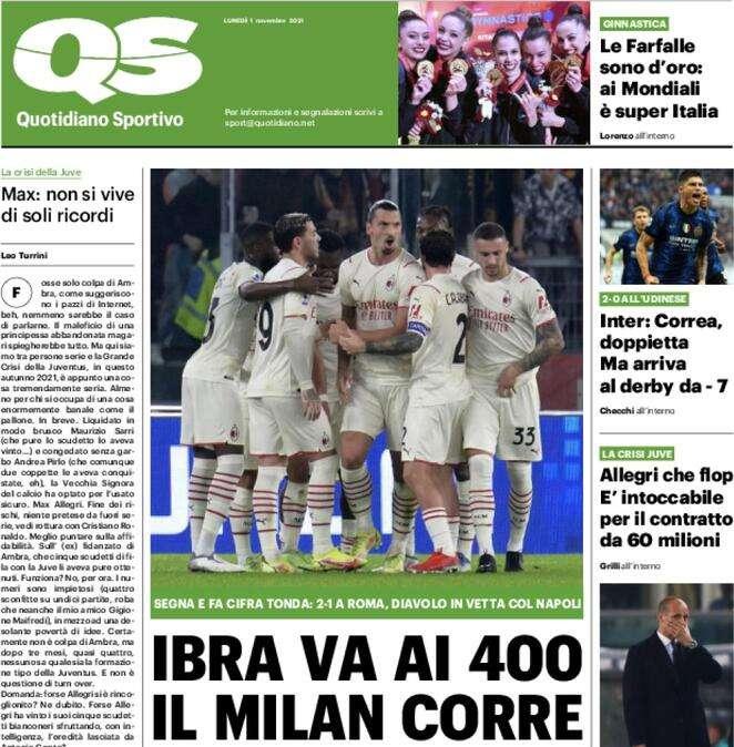L'apertura del QS: "Inter, doppietta di Correa: ma arriva al derby a -7"