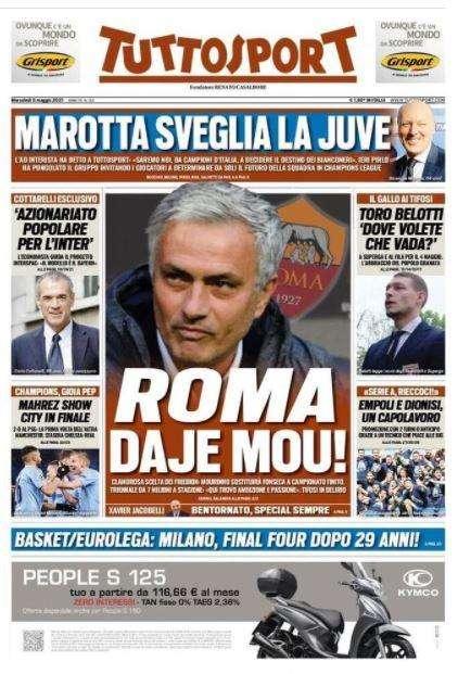 Tuttosport in prima pagina: “Marotta sveglia la Juve: noi decideremo il loro futuro”