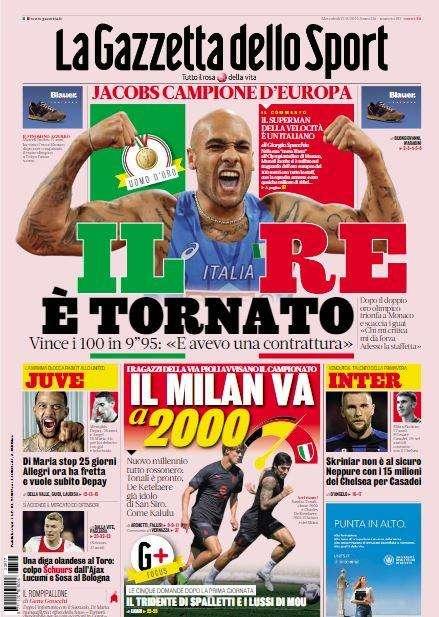 La Gazzetta in apertura: "Skriniar non è al sicuro, nemmeno con i 15 milioni per Casadei"