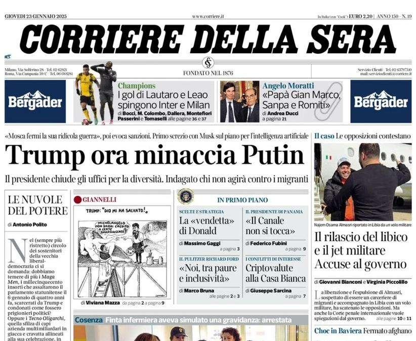 "Il gioiello di Lautaro": l'apertura del Corriere della Sera dopo la vittoria di Praga