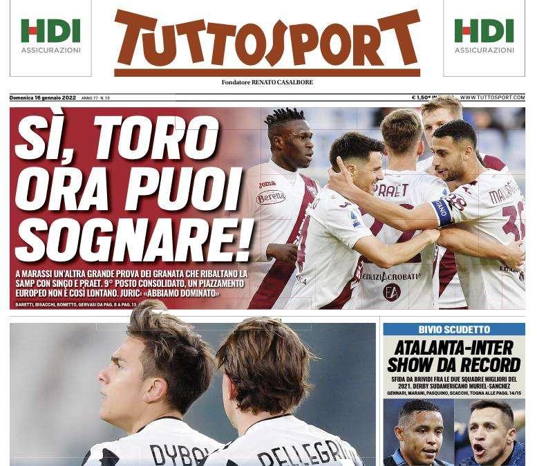 Tuttosport in apertura: "Atalanta-Inter show da record"