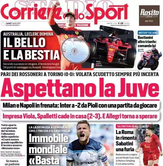 Frena anche il Milan, l'apertura del CorSport: "Aspettano la Juve"