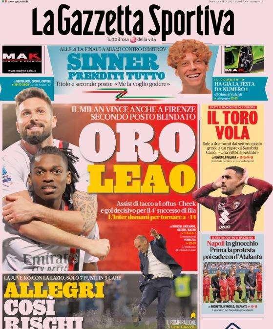 "Arna sempre più in bilico: a fine stagione può partire". La prima pagina della Gazzetta dello Sport