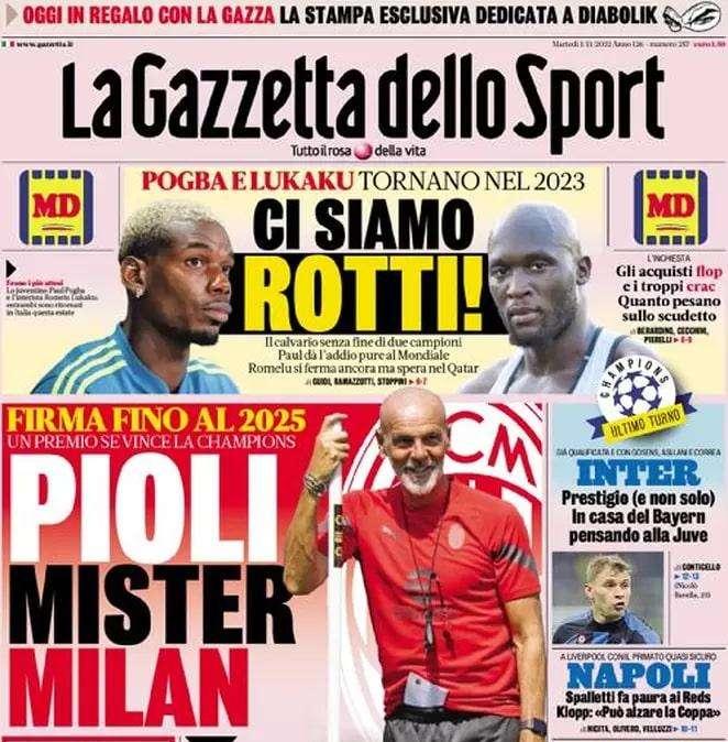 Rassegna stampa - Le prime pagine di martedì 1 novembre