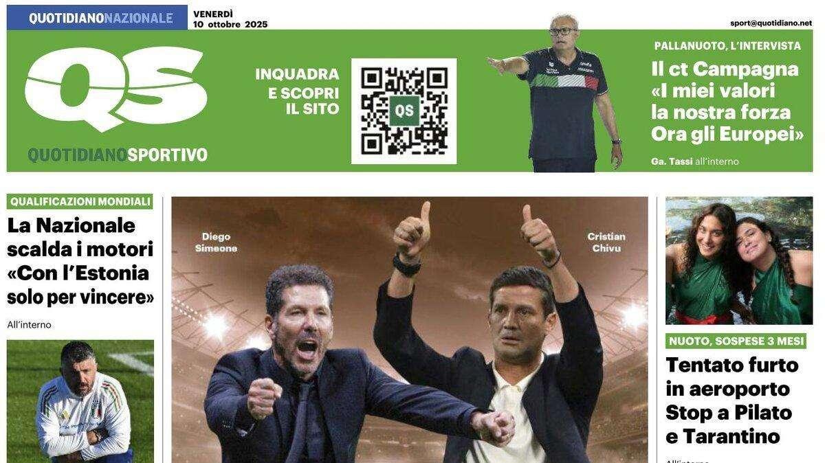 "L'amichevole a Bengasi fra Atletico e Inter è più di una partita", la prima pagina del Quotidiano Sportivo