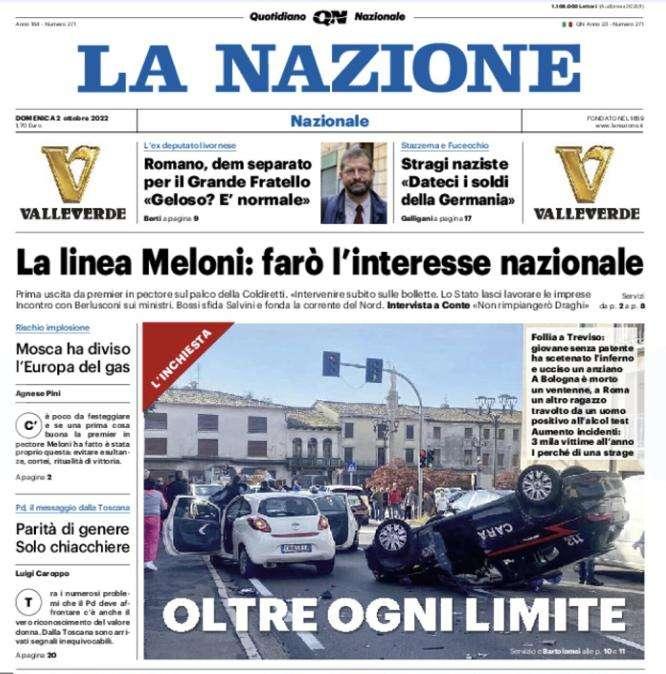 La Nazione: "Inter sconfitta 2-1 dalla Roma, Inzaghi nei guai"