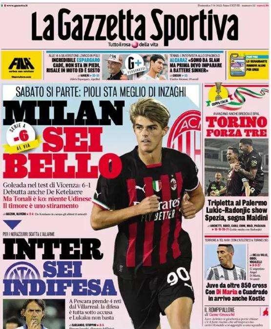 La Gazzetta in apertura: "Inter, sei indifesa". Scatta l'allarme dopo Pescara