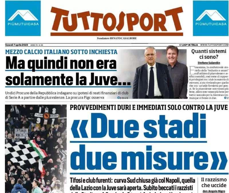 Caso Lukaku, Tuttosport e l'indignazione per la Juve: "Due stadi e due misure"