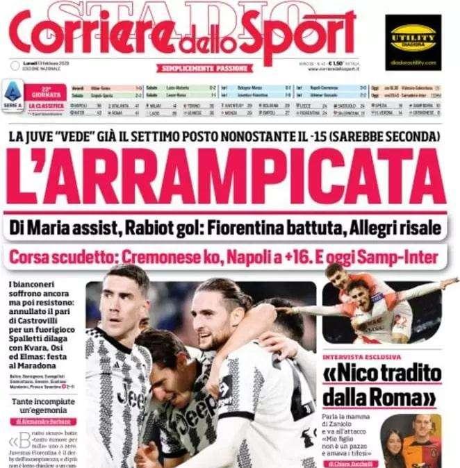 L'apertura del CorSport: "L'arrampicata". La Juve 'vede' la Conference, stasera tocca all'Inter
