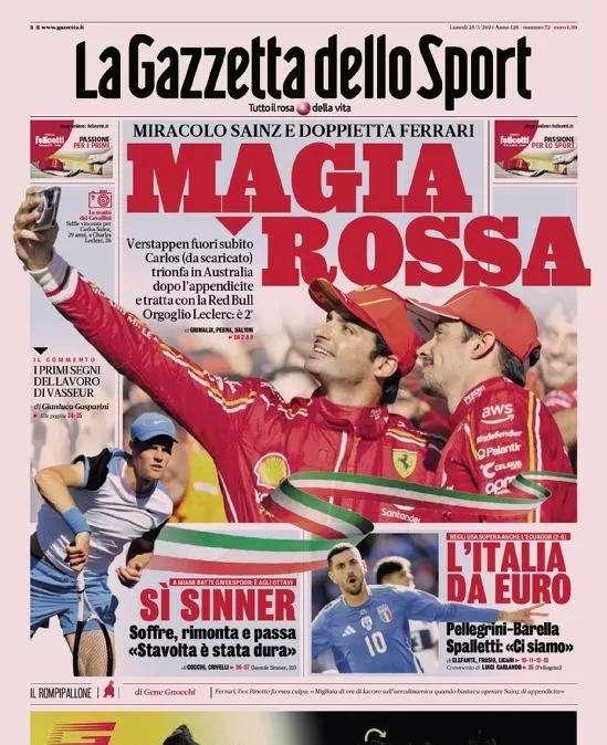 Barella incanta in Nazionale, Inzaghi prepara l'assalto al mondo. Le prime pagine del 25 marzo