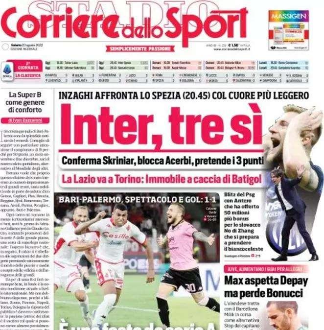 L'apertura del CorSport: "Inter, tre sì. Conferma Skriniar, blocca Acerbi" 