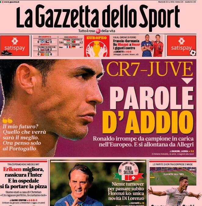 Rassegna stampa - Le prime pagine di martedì 15 giugno
