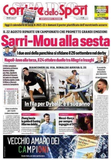 Il CorSport in apertura: "Zhang lascia la guida di Suning, allarme debito"