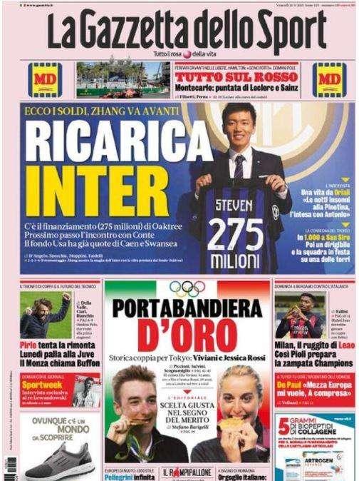 Rassegna stampa - Le prime pagine di venerdì 21 maggio