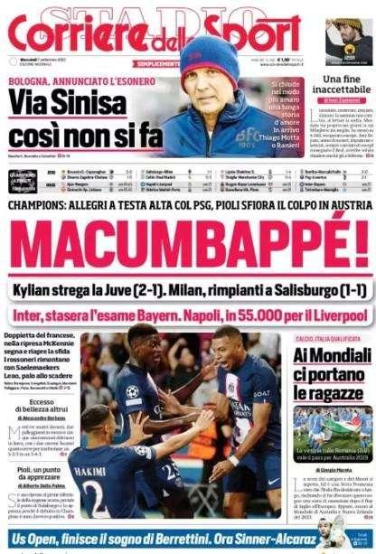 Rassegna stampa - Le prime pagine di mercoledì 7 settembre
