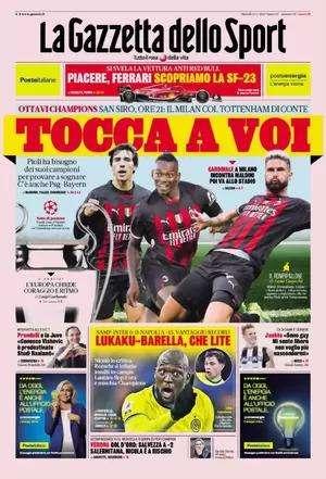 L'apertura della Gazzetta: "Lukaku-Barella, che lite". Inter, solo pari con la Samp