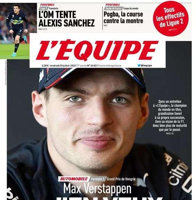 L'Equipe in prima pagina: "L'OM tenta Alexis Sanchez"