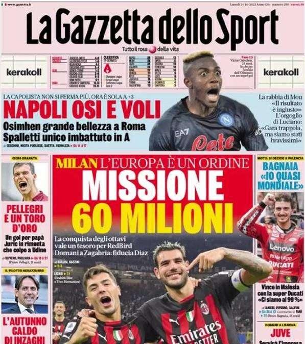 La Gazzetta in apertura: "Inzaghi alla ricerca dello sprint"