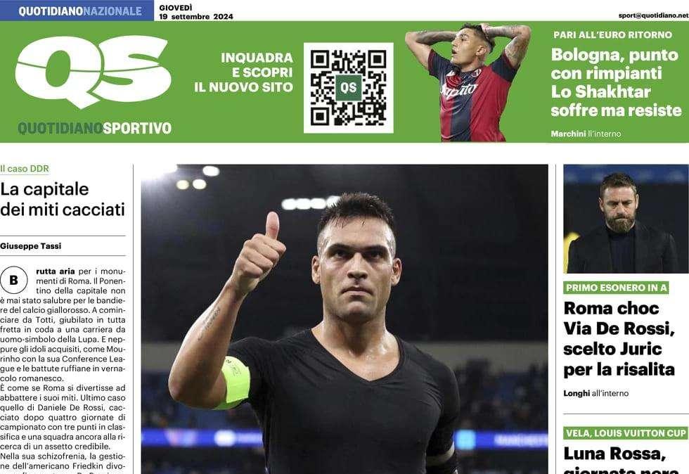 "Cuore Inter e casa Pep": la prima pagina dell'edizione odierna del QS