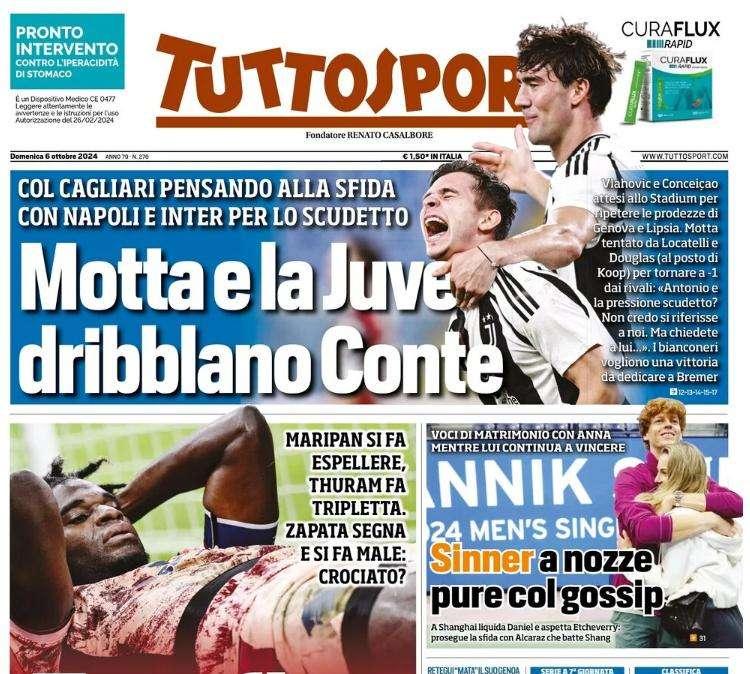 Toro, lacrime a San Siro. Tripletta di Thuram, terza sconfitta di fila. L'apertura di Tuttosport
