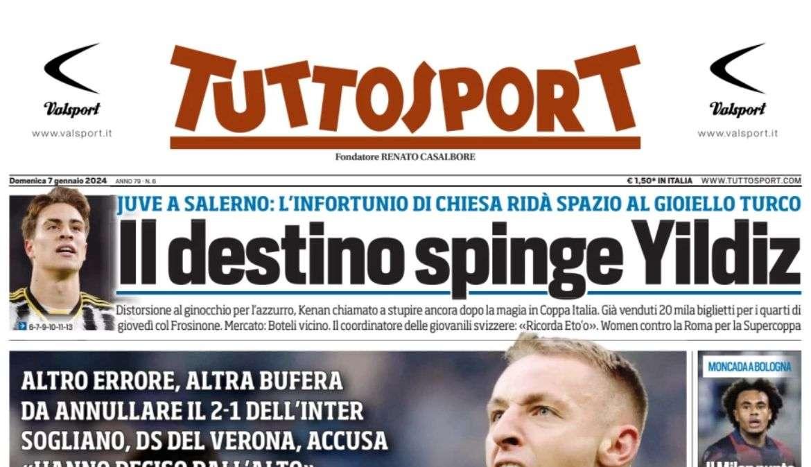 Tuttosport titola sull'Inter: "Campioni d'inVARno. Altro errore, altra bufera"