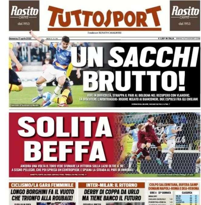 Tuttosport in apertura: "Derby di Coppa da urlo, ma tiene banco il futuro"