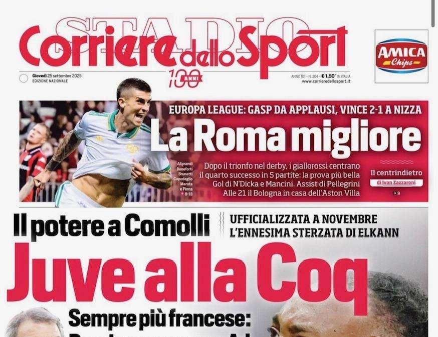 "Due gol e due assist, non pensa più al Gala. Calhanoglu cambia marcia all'Inter", la prima pagina del Corriere dello Sport