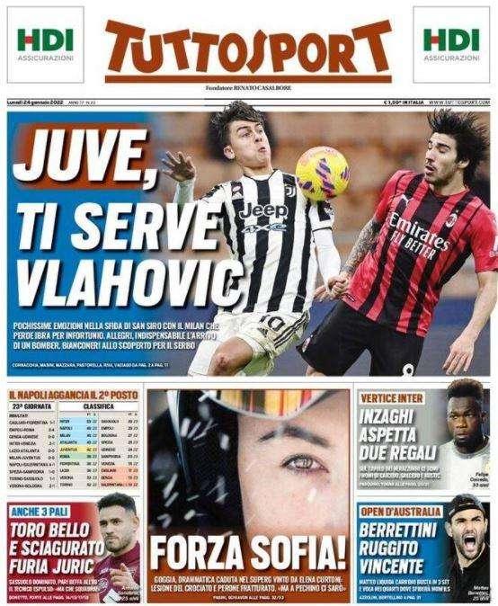 Tuttosport in prima pagina: "Inzaghi aspetta due regali"