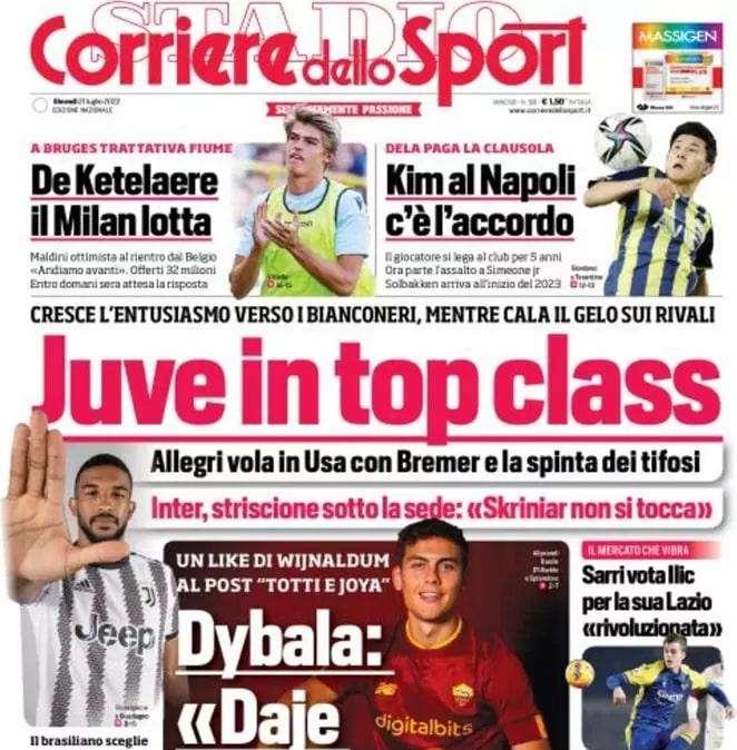L'apertura del CorSport: "Juve in top class". Cala il gelo sulle rivali