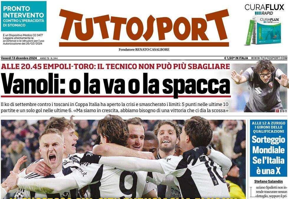 "La resa dei conti", la prima pagina di Tuttosport sul caos Milan-Fonseca