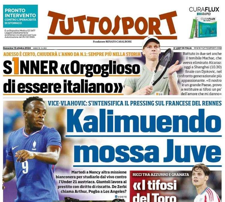 "Barella scalpita, sarà al top per la Juventus": Tuttosport in prima pagina