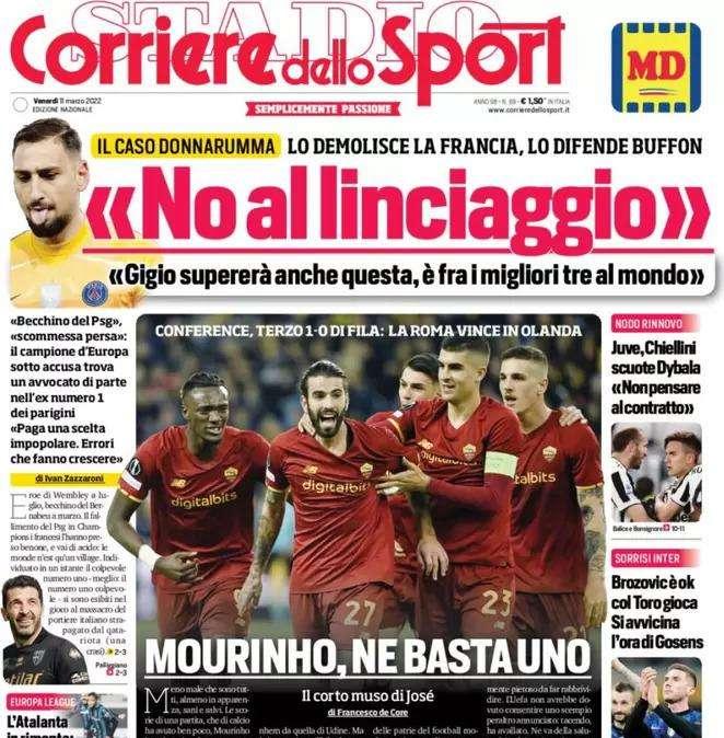 L'apertura del Corriere dello Sport: "Brozovic ok, si avvicina l'ora di Gosens"