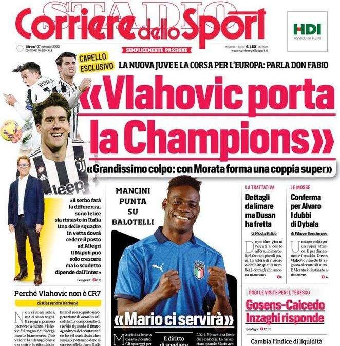Il Corriere dello Sport: "Gosens-Caicedo, Inzaghi risponde"