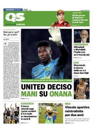 L'apertura del QS: "United deciso, mani su Onana". Trubin in pole per sostituirlo