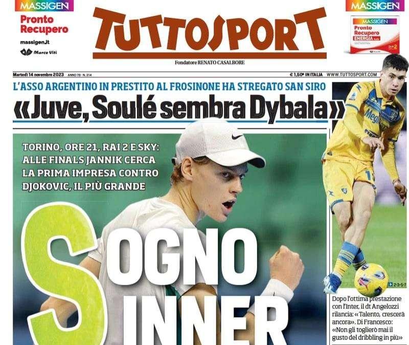 La Juve perde Locatelli, Tuttosport in prima pagina: "Incubo Nazionali per il derby d'Italia"