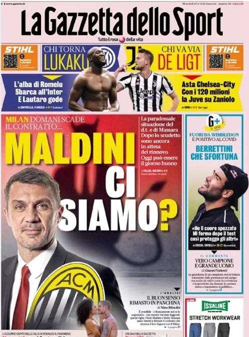 La prima pagina de La Gazzetta dello Sport: "L'alba di Romelu. E Lautaro gode"