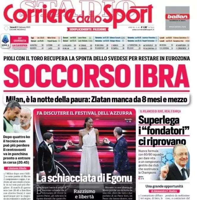 La prima pagina del Corriere dello Sport: "Superlega, i fondatori ci riprovano"