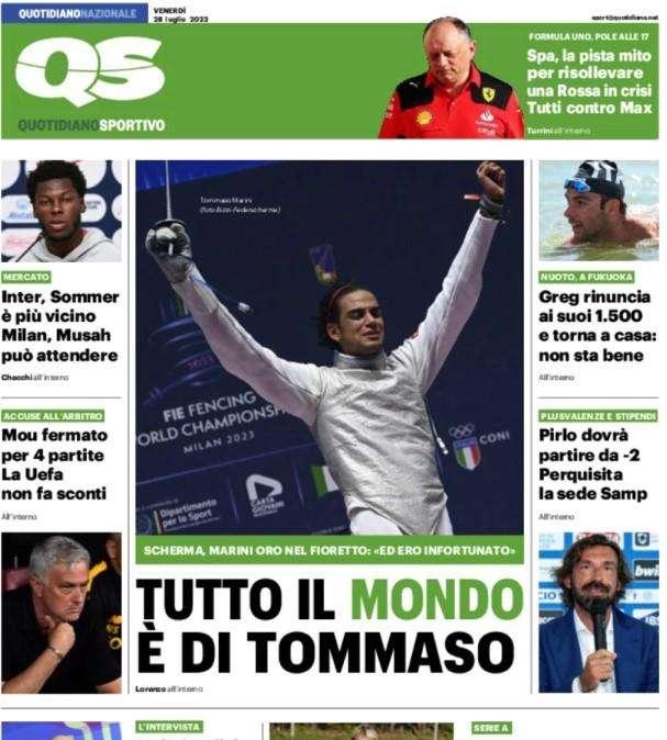 Il QS titola in apertura: "Inter, Sommer è più vicino". Trattativa a un punto di svolta