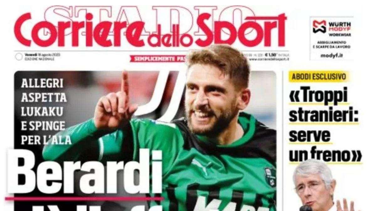 L'apertura del Corriere dello Sport: "L'Inter rilancia per Pavard, il Bayern decide"