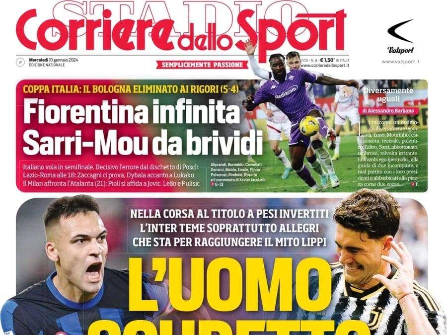L'apertura del CorSport: "L'uomo Scudetto". L'Inter teme Allegri nella corsa al tricolore
