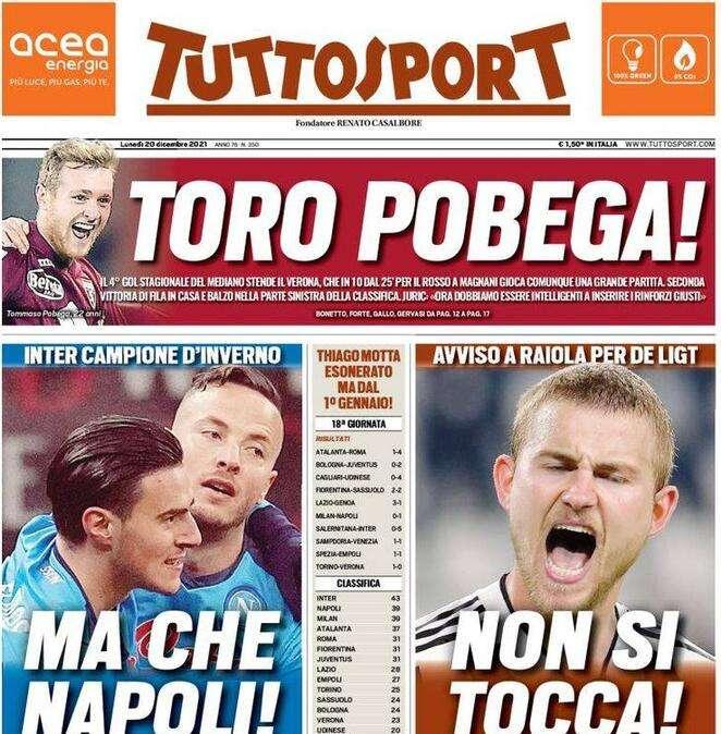 L'apertura di Tuttosport: "Non si tocca" 
