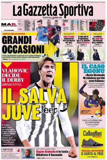 L'apertura de La Gazzetta dello Sport - "Lo spirito del Camp Nou per sperare nella rimonta"