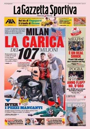 La Gazzetta in apertura: "Inter, i pezzi mancanti". Toloi nome nuovo per la difesa