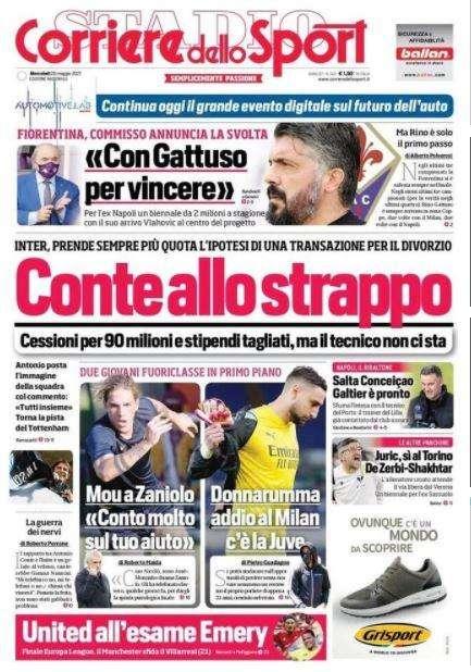 L'apertura del Corriere dello Sport: "Conte allo strappo". Ci prova il Tottenham?