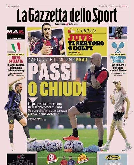 Inter stellata: da Lautaro a Inzaghi, occhi puntati sul derby. La prima pagina de La Gazzetta dello Sport